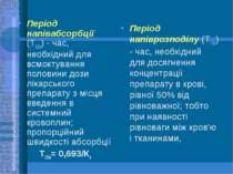 Період напівабсорбції (T1/2a) - час, необхідний для всмоктування половини доз...