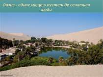 Оазис - єдине місце в пустелі де селяться люди