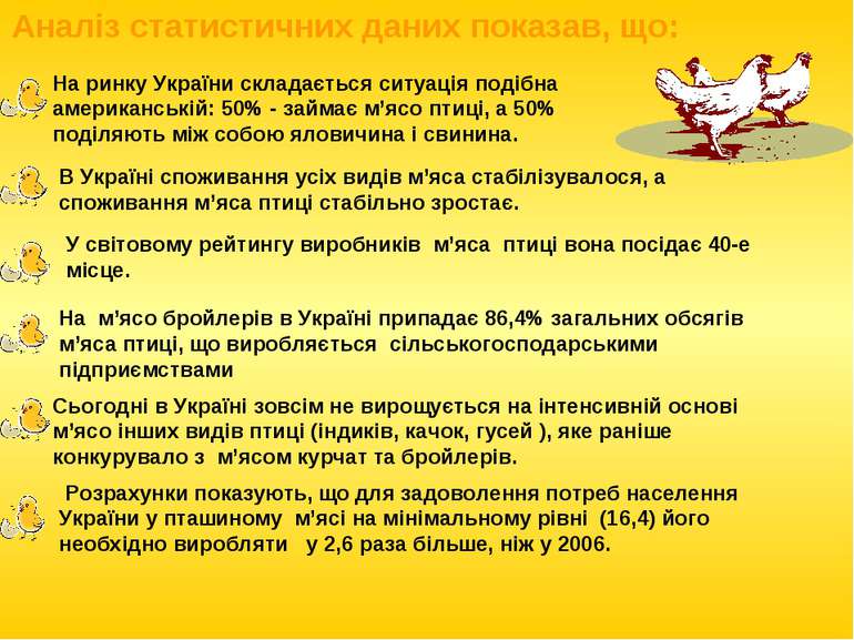 На ринку України складається ситуація подібна американській: 50% - займає м’я...