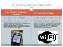 Wap (Wireless Application Protocol) Wi-Fi (Wireless Fidelity) Протокол бездро...