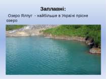 Заплавні: Озеро Ялпуг - найбільше в Україні прісне озеро в нижній течії Дунаю.