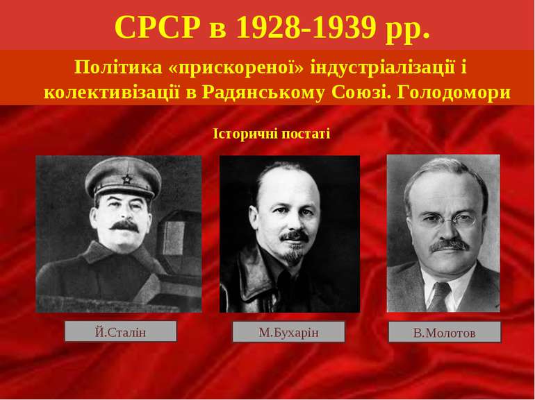 СРСР в 1928-1939 рр. Політика «прискореної» індустріалізації і колективізації...