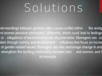 Solutions Misunderstandings between genders often cause conflict within the w...