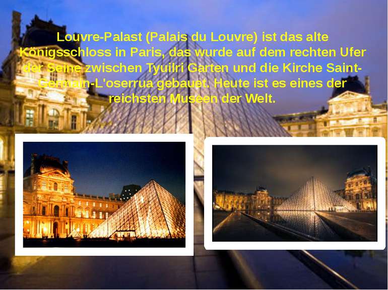 Louvre-Palast (Palais du Louvre) ist das alte Königsschloss in Paris, das wur...