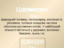 Целюлоза природний полімер, полісахарид, волокниста речовина, головна складов...