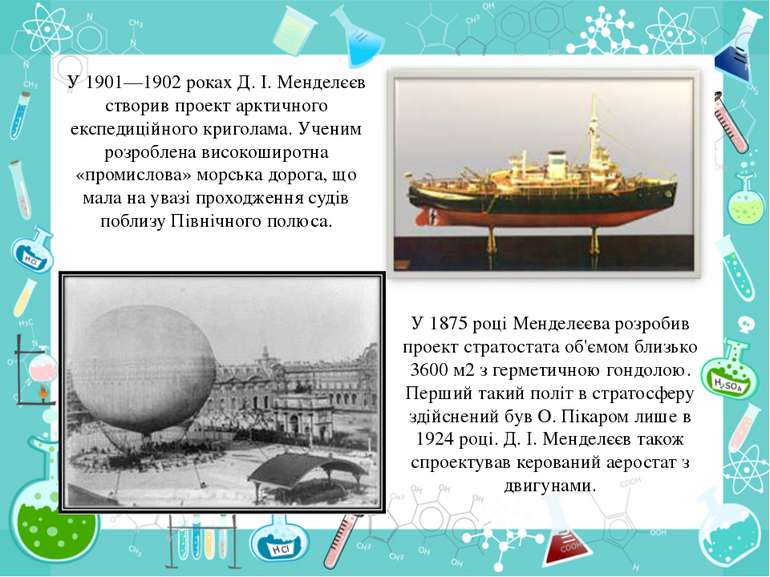 У 1901—1902 роках Д. І. Менделєєв створив проект арктичного експедиційного кр...