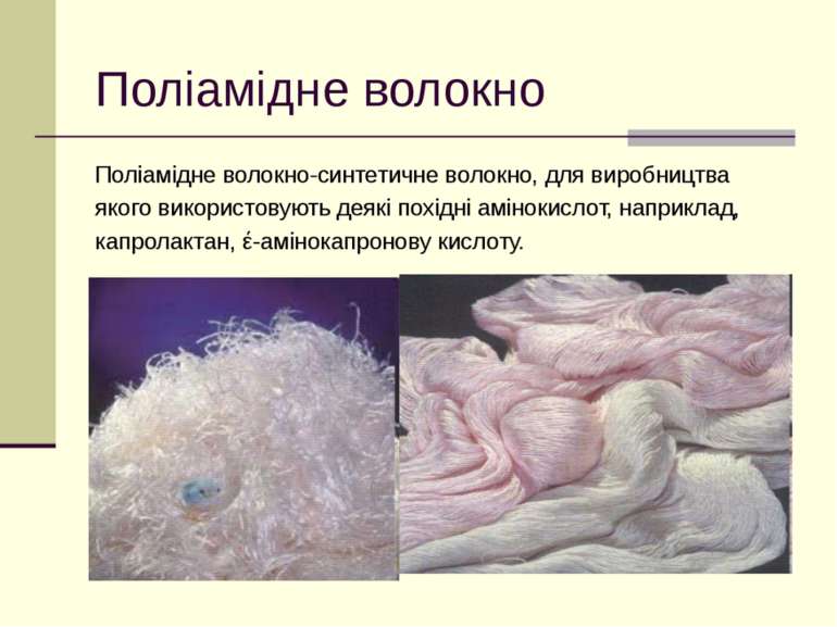 Поліамідне волокно Поліамідне волокно-синтетичне волокно, для виробництва яко...