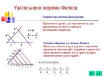 Узагальнена теорема Фалеса Теорема про пропорційні відрізки Паралельні прямі,...