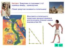 Наслідок: Трикутник зі сторонами 3, 4,5 одиниць виміру, - прямокутний. (Такий...