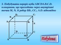 3. Побудувати переріз куба АВСDА1В1С1D1 площиною, що проходить через внутрішн...
