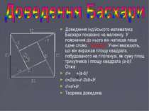 Доведення індійського математика Басхари показано на малюнку. У пояснення до ...