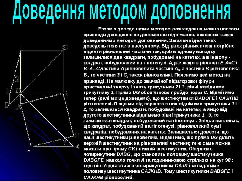 Разом з доведеннями методом розкладання можна навести приклади доведення за д...