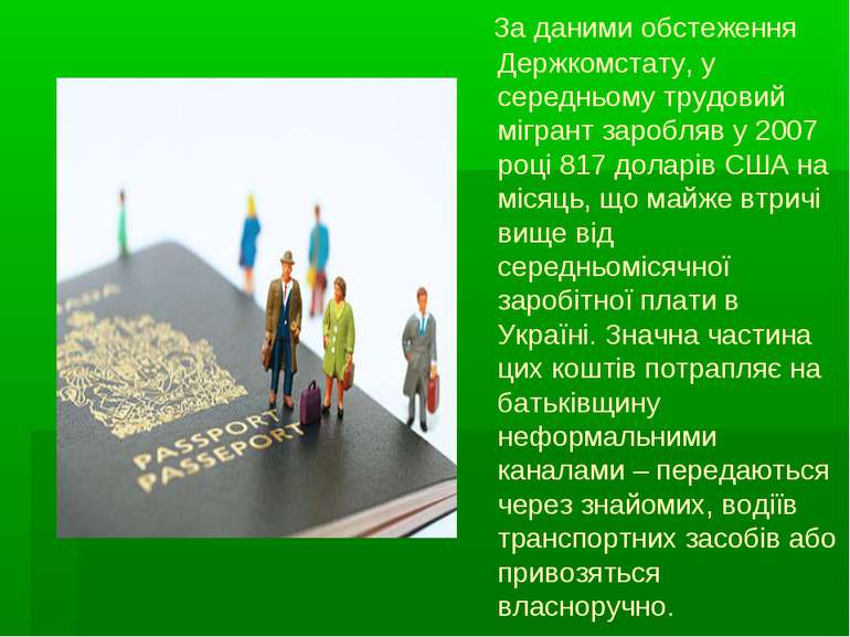 За даними обстеження Держкомстату, у середньому трудовий мігрант заробляв у 2...