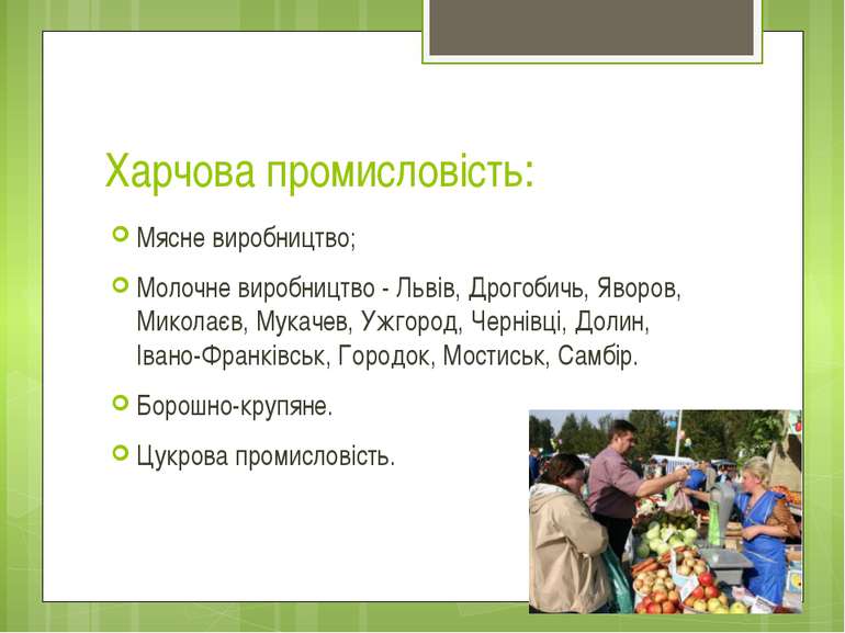 Харчова промисловість: Мясне виробництво; Молочне виробництво - Львів, Дрогоб...