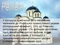 У Білорусії приблизно 80% населення належать до Російської православної церкв...