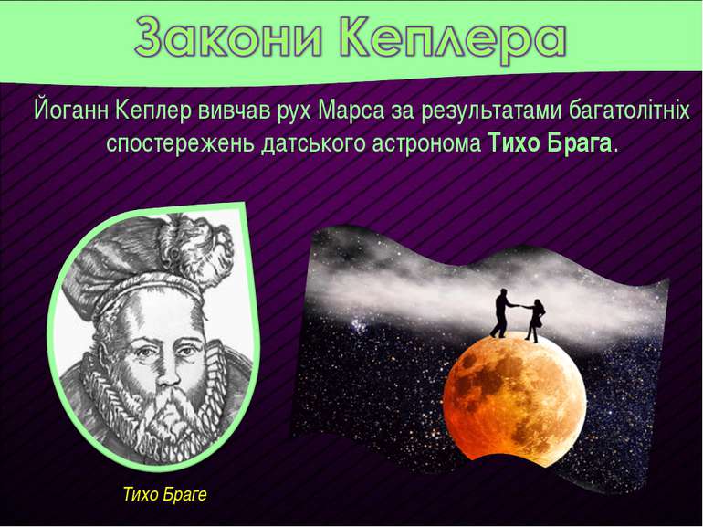 Тихо Браге Йоганн Кеплер вивчав рух Марса за результатами багатолітніх спосте...