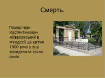 Смерть. Помер Іван Костянтинович Айвазовський в Феодосії 19 квітня 1900 року ...