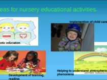 Areas for nursery educational activities. Patriotic education Helping to unde...