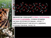 Тривимірна структура целюлози Целюло за=природний полімер, полісахарид,  воло...
