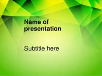 Name of presentation Subtitle here