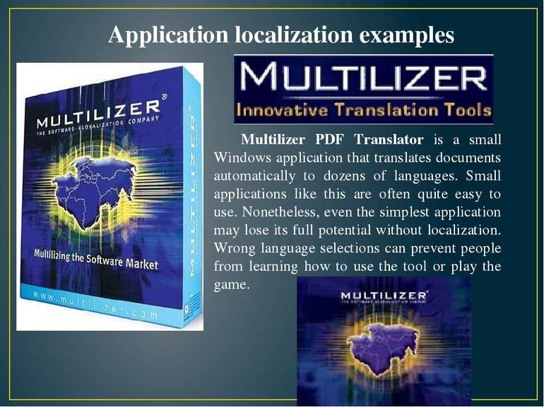 Multilizer PDF Translator is a small Windows application that translates docu...