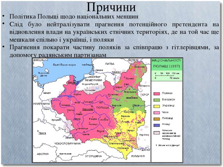 Причини Політика Польщі щодо національних меншин Слід було нейтралізувати пра...