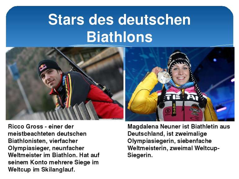 Stars des deutschen Biathlons Ricco Gross - einer der meistbeachteten deutsch...