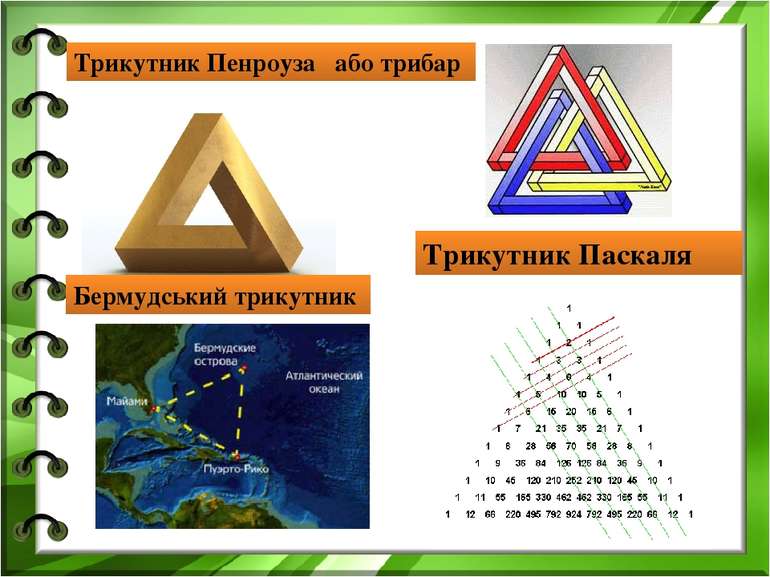 Трикутник Пенроуза або трибар Трикутник Паскаля Бермудський трикутник