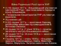 Війна Радянської Росії проти УНР 4 (18) грудня 1917 р. –більшовицький ультима...