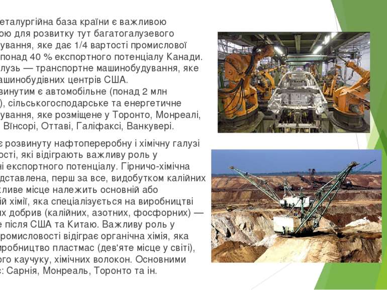 Потужна металургійна база країни є важливою передумовою для розвитку тут бага...