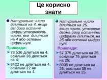 Це корисно знати Натуральне число ділиться на 4, якщо дві його останні цифри ...