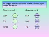 Які цифри можна підставити замість зірочки, щоб число без остачі Ділилось на ...