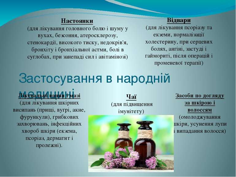 Застосування в народній медицині Настоянки (для лікування головного болю і шу...