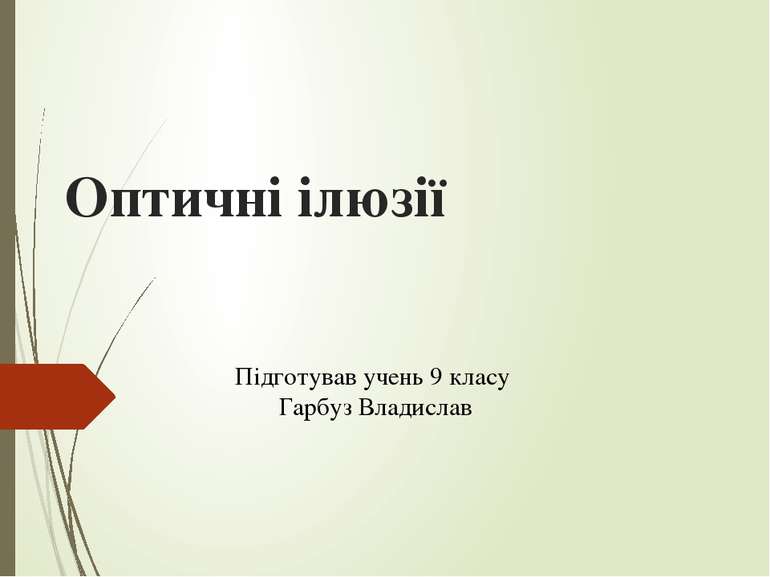 Оптичні ілюзії Підготував учень 9 класу Гарбуз Владислав