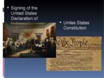 Signing of the United States Declaration of Independence. Unites States Const...