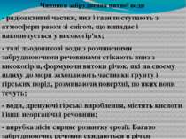 Чинники забруднення питної води - радіоактивні частки, пил і гази поступають ...