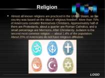 Religion Almost all known religions are practiced in the United States, as th...