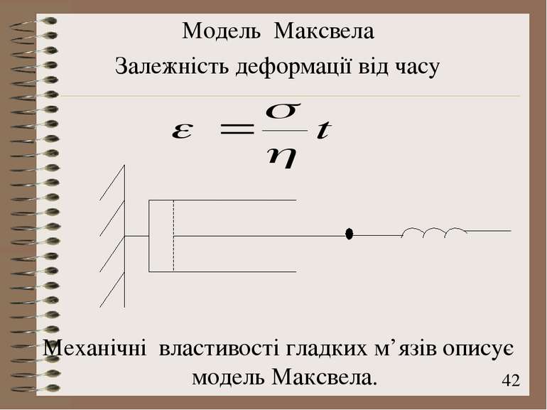 Модель Максвела Залежність деформації від часу Механічні властивості гладких ...