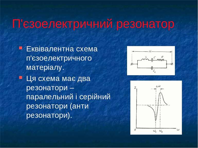 П'єзоелектричний резонатор Еквівалентна схема п'єзоелектричного матеріалу. Ця...