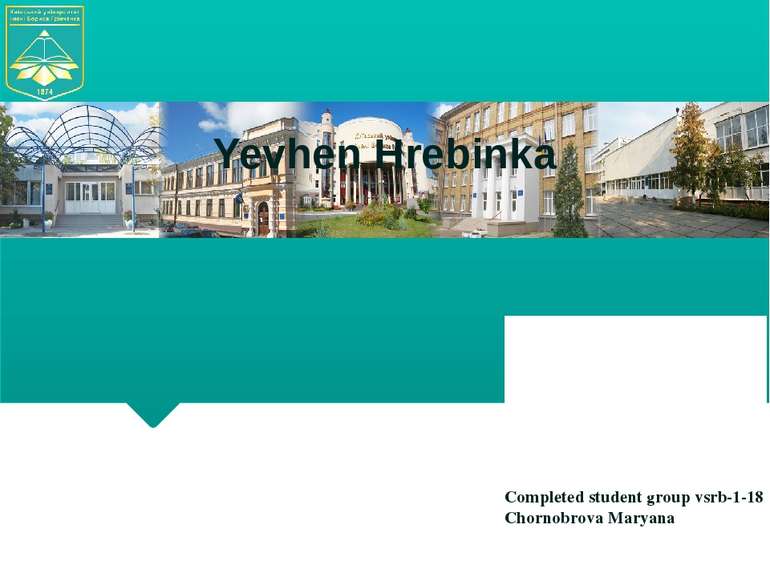 Yevhen Hrebinka Completed student group vsrb-1-18 Chornobrova Maryana Назва п...