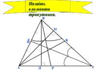 Назвіть елементи трикутника. А В С Р М Т Д К Н