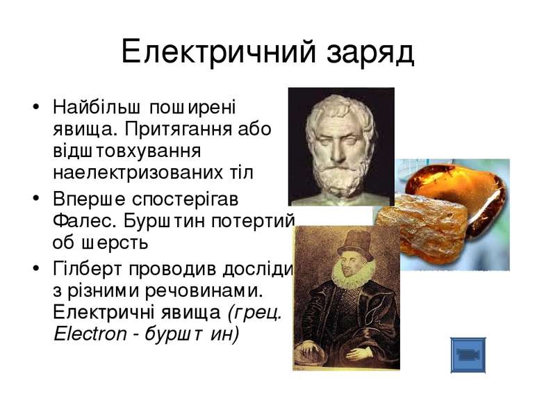 Електричний заряд Найбільш поширені явища. Притягання або відштовхування наел...