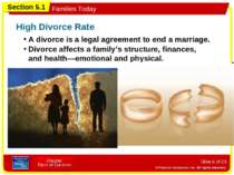 Slide * of 23 A divorce is a legal agreement to end a marriage. High Divorce ...