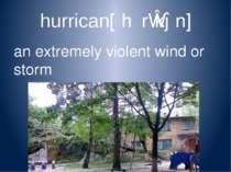 hurrican[ˈhʌrɪkən] an extremely violent wind or storm