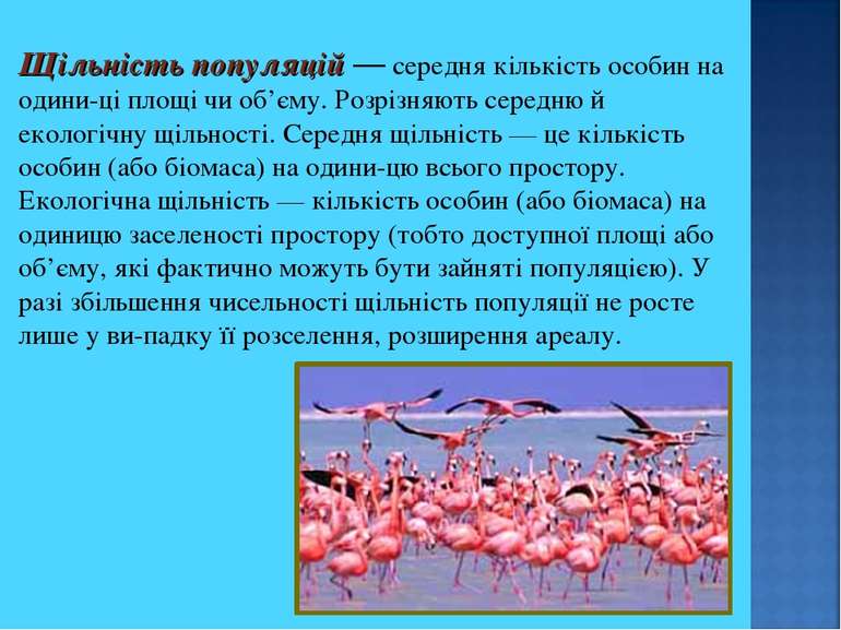 Щільність популяцій — середня кількість особин на одини ці площі чи об’єму. Р...