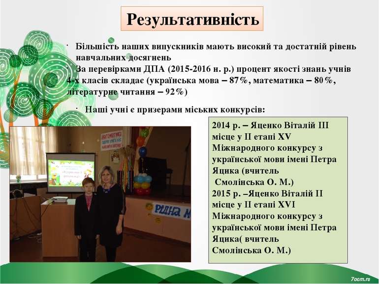 Результативність Більшість наших випускників мають високий та достатній рівен...