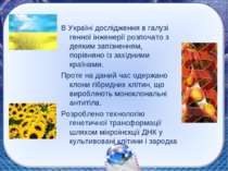 В Україні дослідження в галузі генної інженерії розпочато з деяким запізнення...