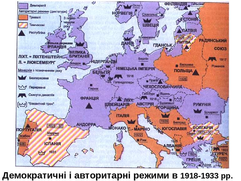 Демократичні і авторитарні режими в 1918-1933 рр.