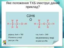 Яке положення ТХБ ілюструє даний приклад? С2Н6О Н Н l l Н – С – С – О –Н l l ...