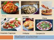 Italian cuisine Pasta Risotto Pizza Insalata Caprese Frittata Carpaccio
